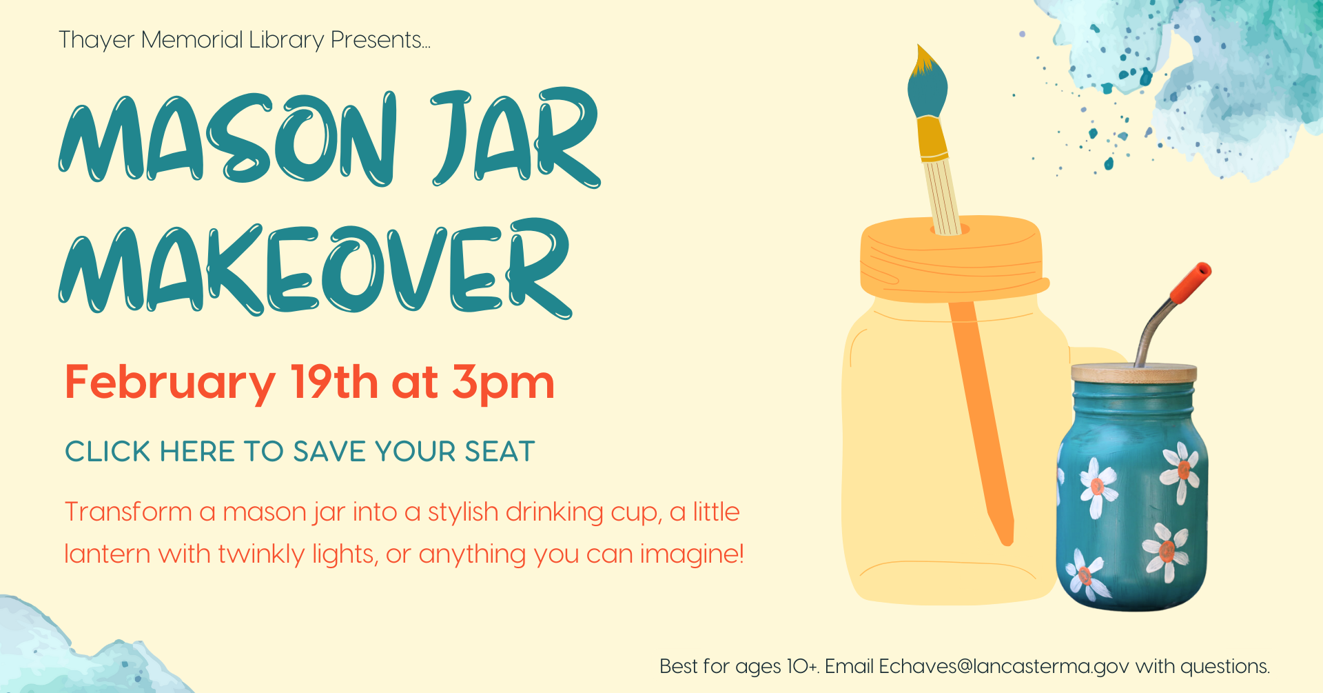 mason jar makeover. click here to save your seat