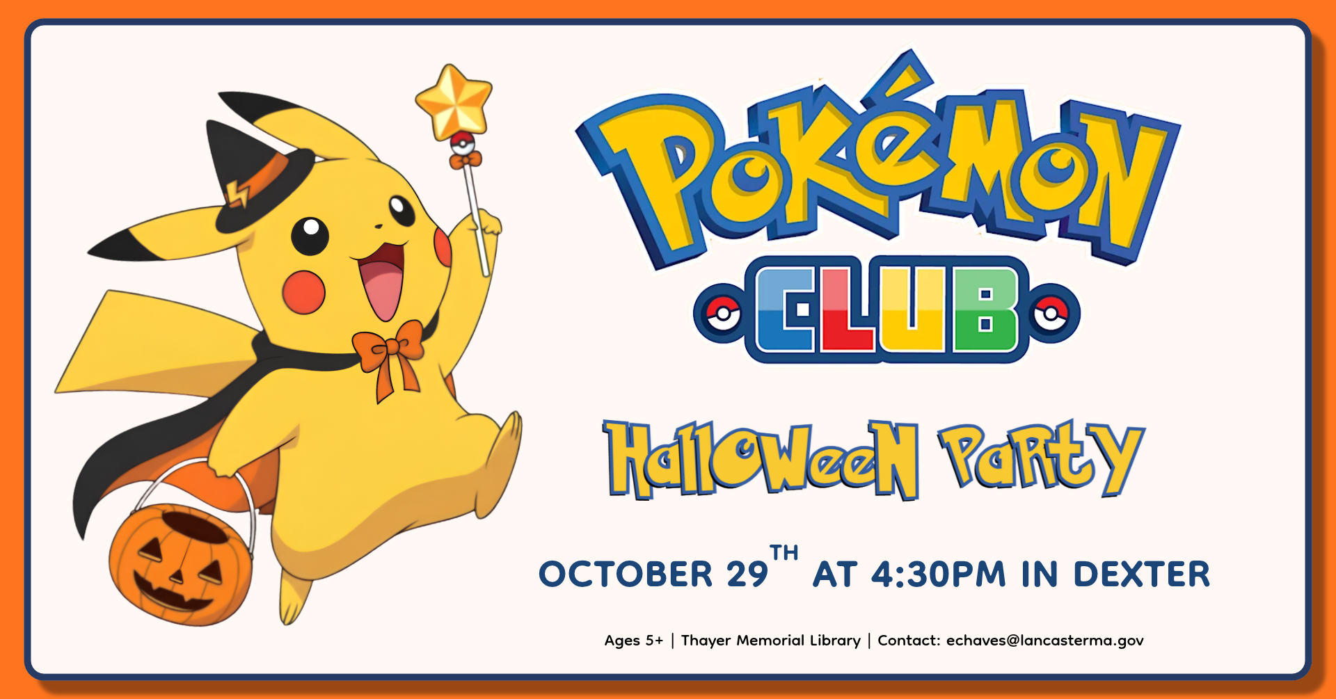 pokemon club. 10/29 at 4:30